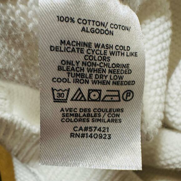 Loft Womens White Cotton Knit Sweater Tank V Neck Button Front Top Sz XXL - Picture 8 of 9